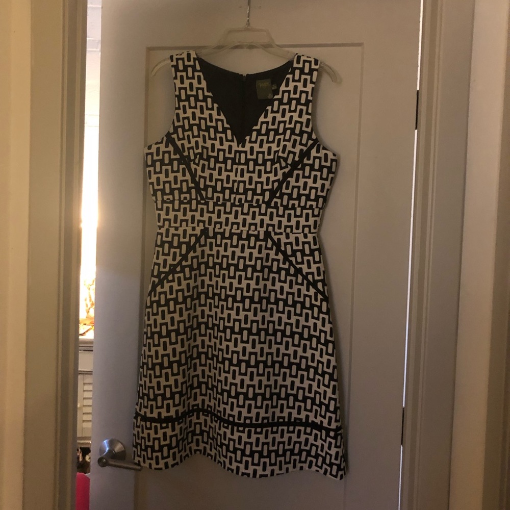 Black and cream shift dress